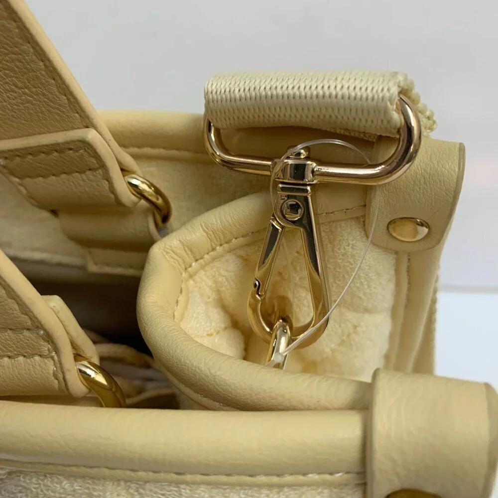 INC Soft Quilted Caitlinn Terry Tote Satchel Crossbody Bag in Butter Yellow